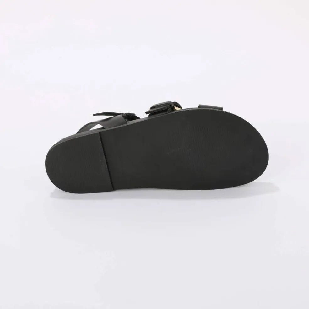 Sandales plates en cuir