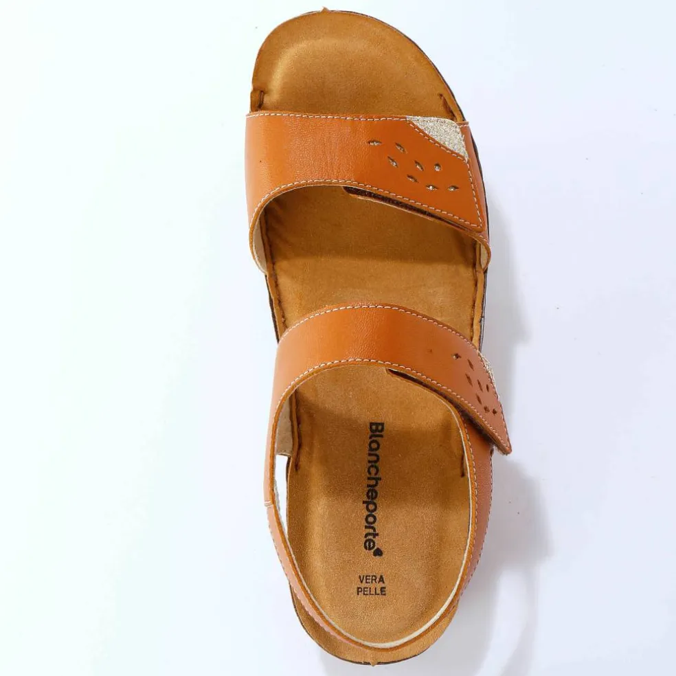 Sandales scratchées largeur confort en cuir