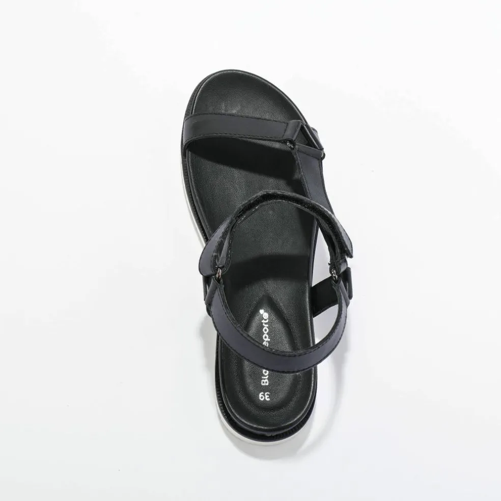 Sandales scratchées largeur confort en cuir style rando certifié LWG