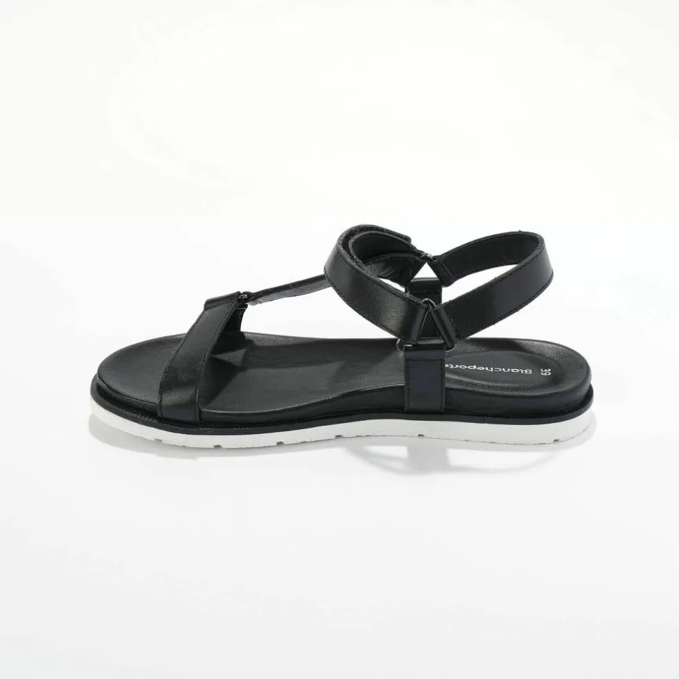 Sandales scratchées largeur confort en cuir style rando certifié LWG
