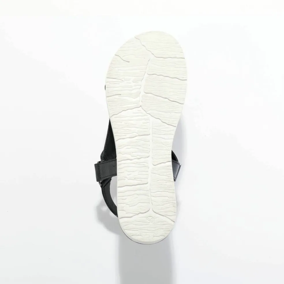 Sandales scratchées largeur confort en cuir style rando certifié LWG