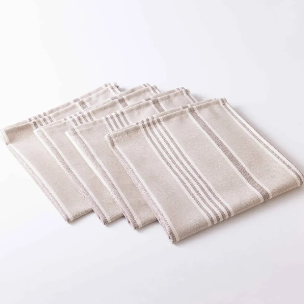 Serviettes de table rayées - lot de 4
