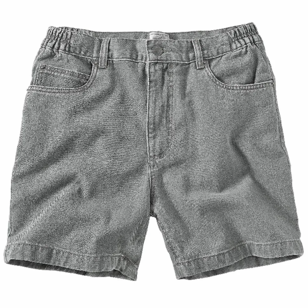 Short denim élastiqué côtés