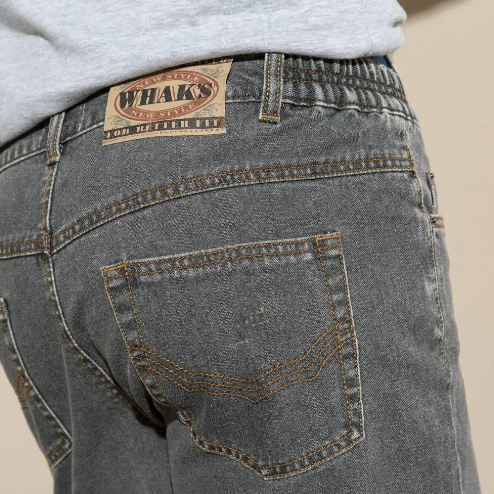 Short denim élastiqué côtés
