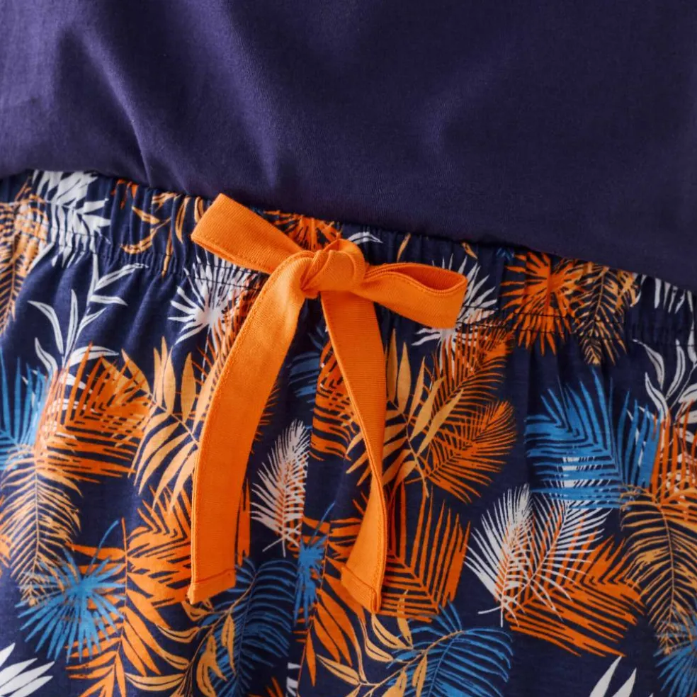 Short de pyjama en coton - imprimé tropical