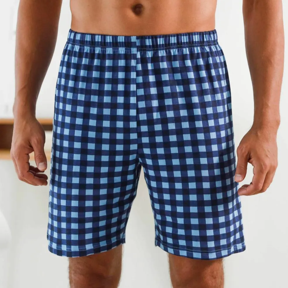 Short pyjama coton carreaux