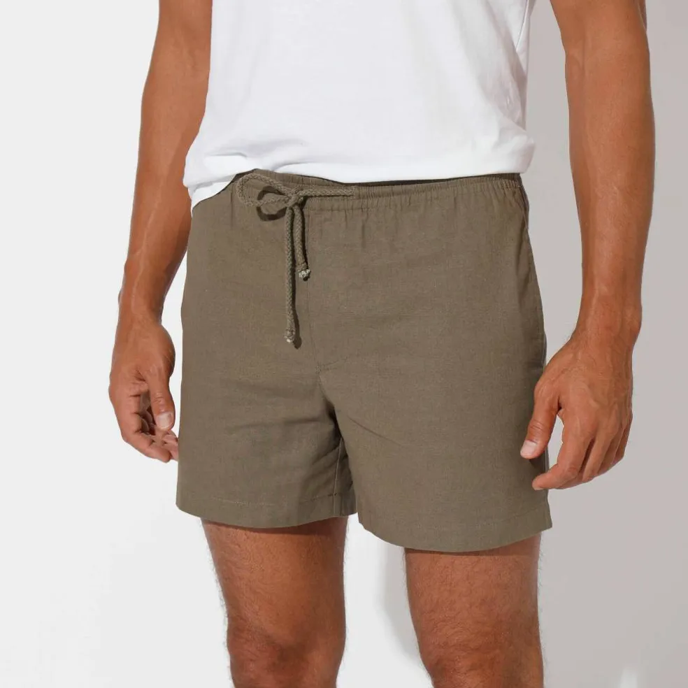 Short toile ceinture élastiquée
