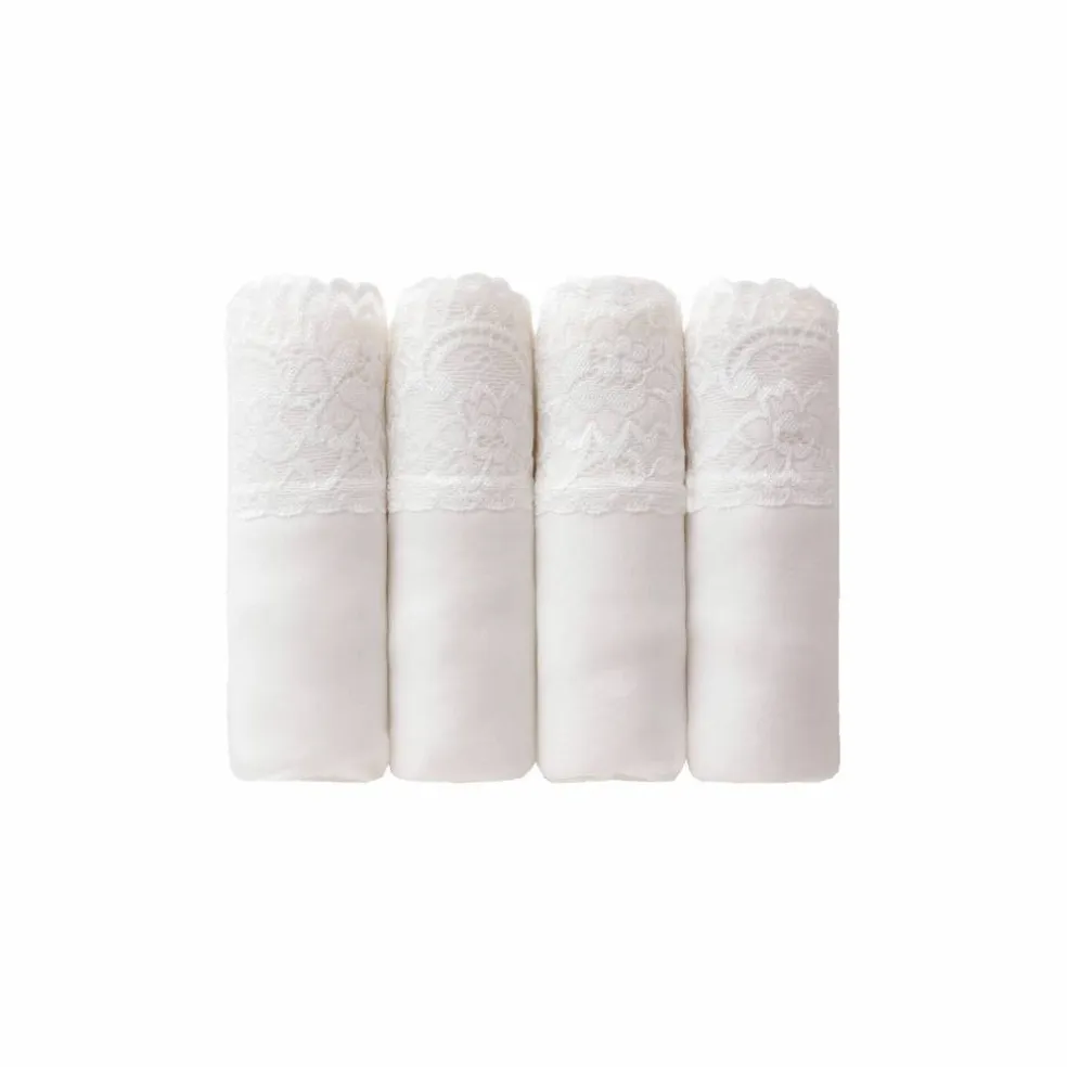 Slip coton et dentelle forme midi Romance - lot de 4 (3 + 1 gratuit)