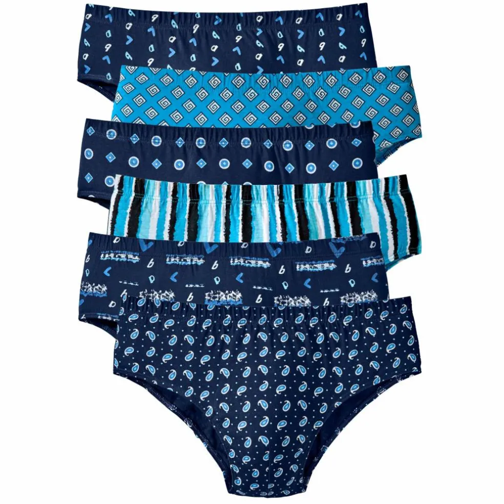 Slip fermé imprimé assorti taille confort - lot de 6
