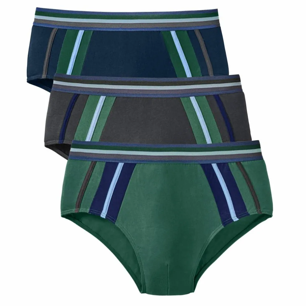 Slip fermé taille haute bandes contrastées - lot de 6