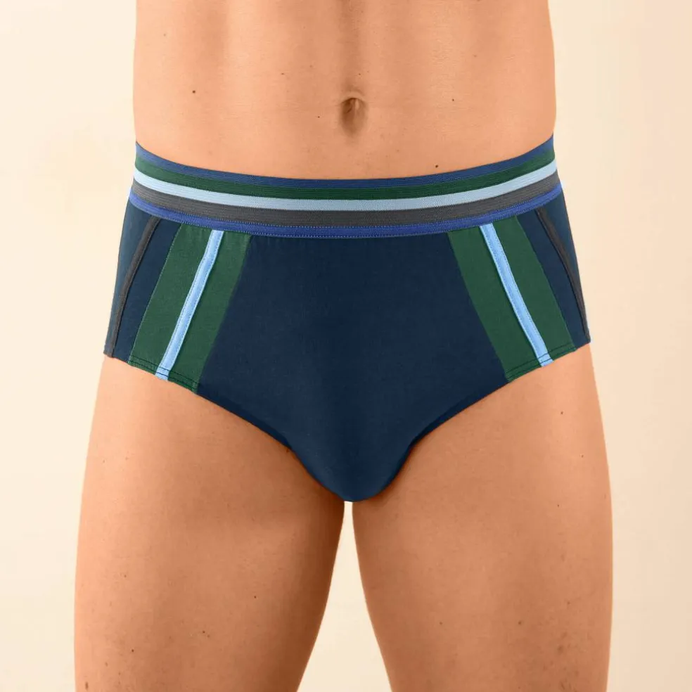 Slip fermé taille haute bandes contrastées - lot de 6