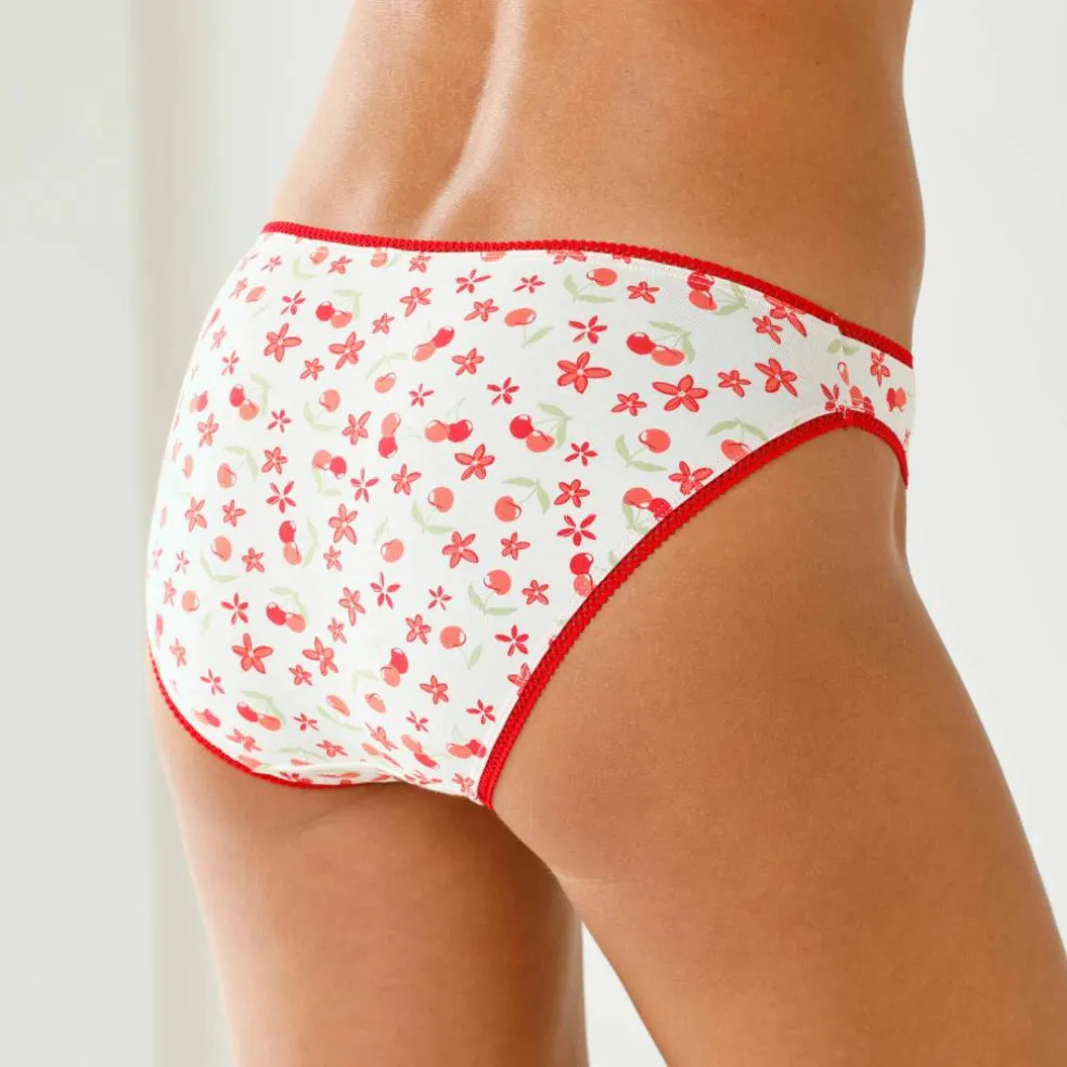 Slip forme mini coton stretch imprimé "cerises" - Lot de 4