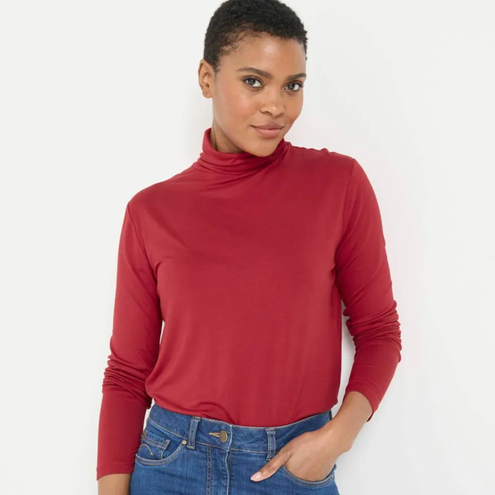 Sous-pull uni col roulé stretch