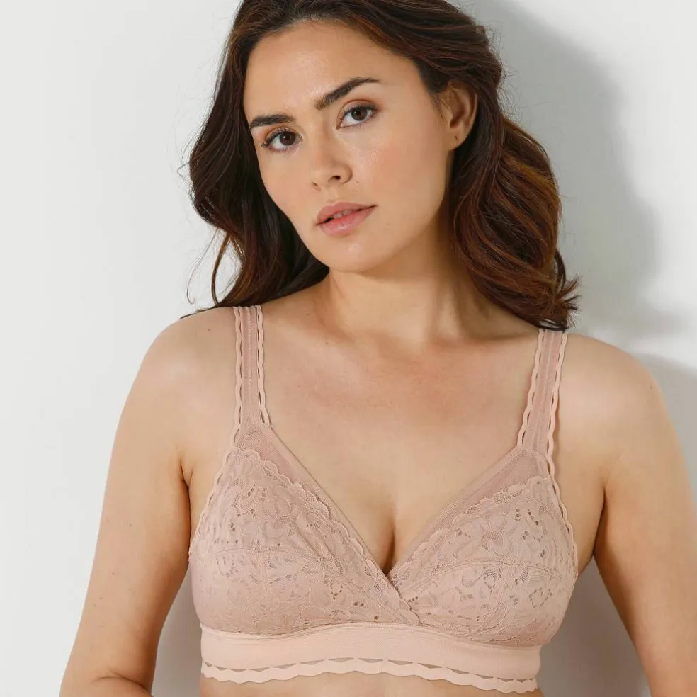 Soutien-gorge Coeur Croisé Féminin dentelle recyclée - sans armatures