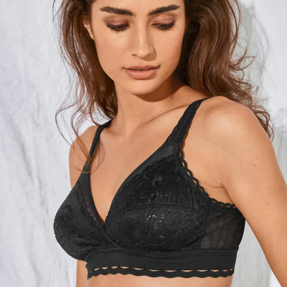 Soutien-gorge Coeur Croisé Féminin dentelle recyclée - sans armatures