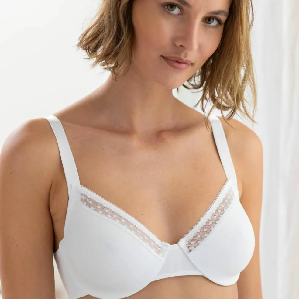 Soutien-gorge forme corbeille en microfibre et tulle plumetis Paia, avec armatures