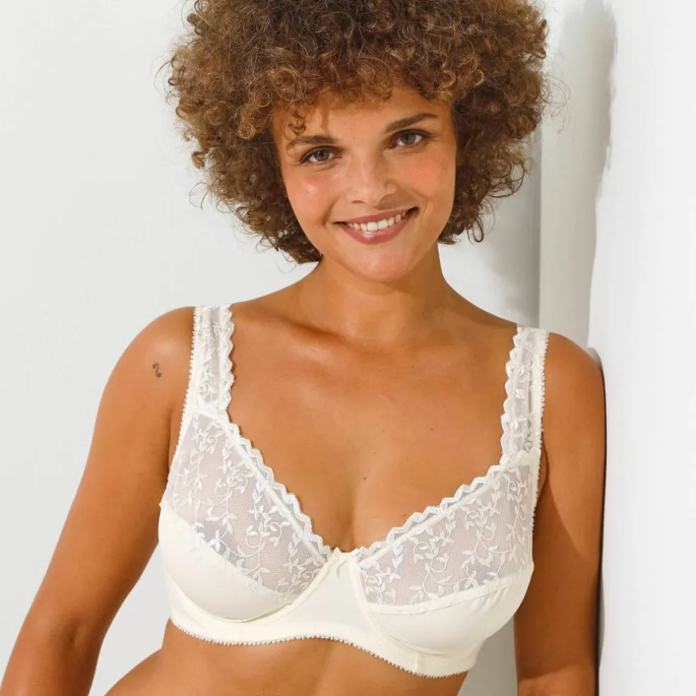 Soutien-gorge forme emboîtante tulle brodé stretch et microfibre Batlow- avec armatures