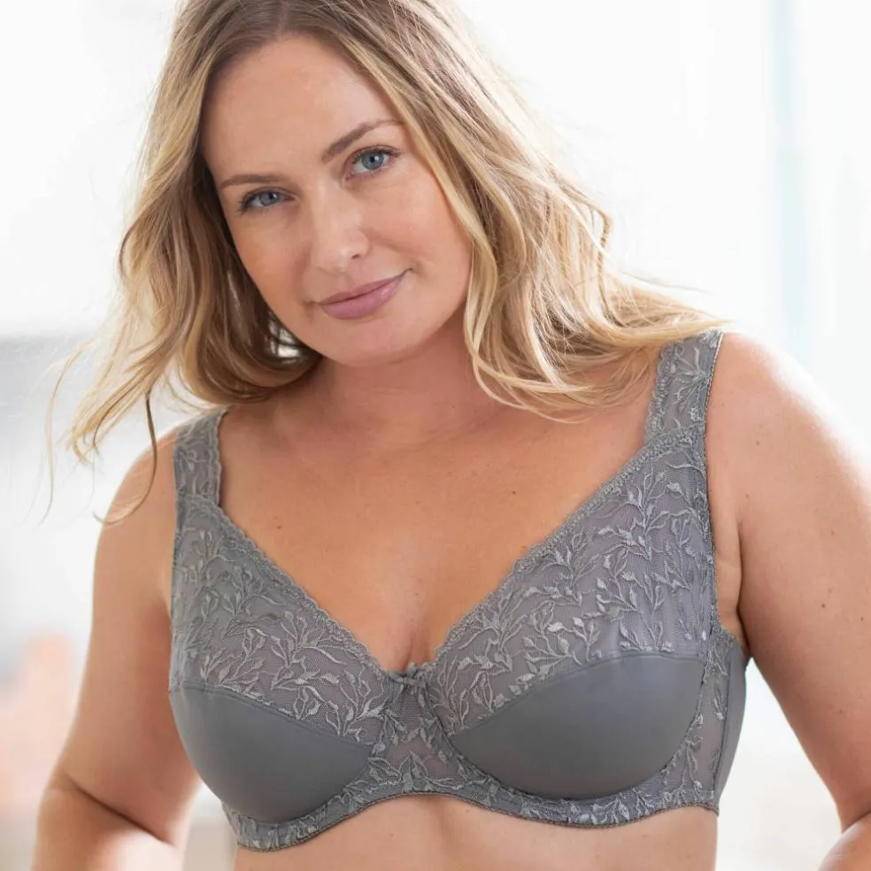 Soutien-gorge forme minimiseur avec armatures en microfibre et tulle brodé - lot de 2