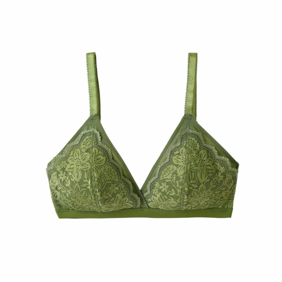 Soutien-gorge forme triangle en dentelle et tulle stretch Guspini - sans armatures