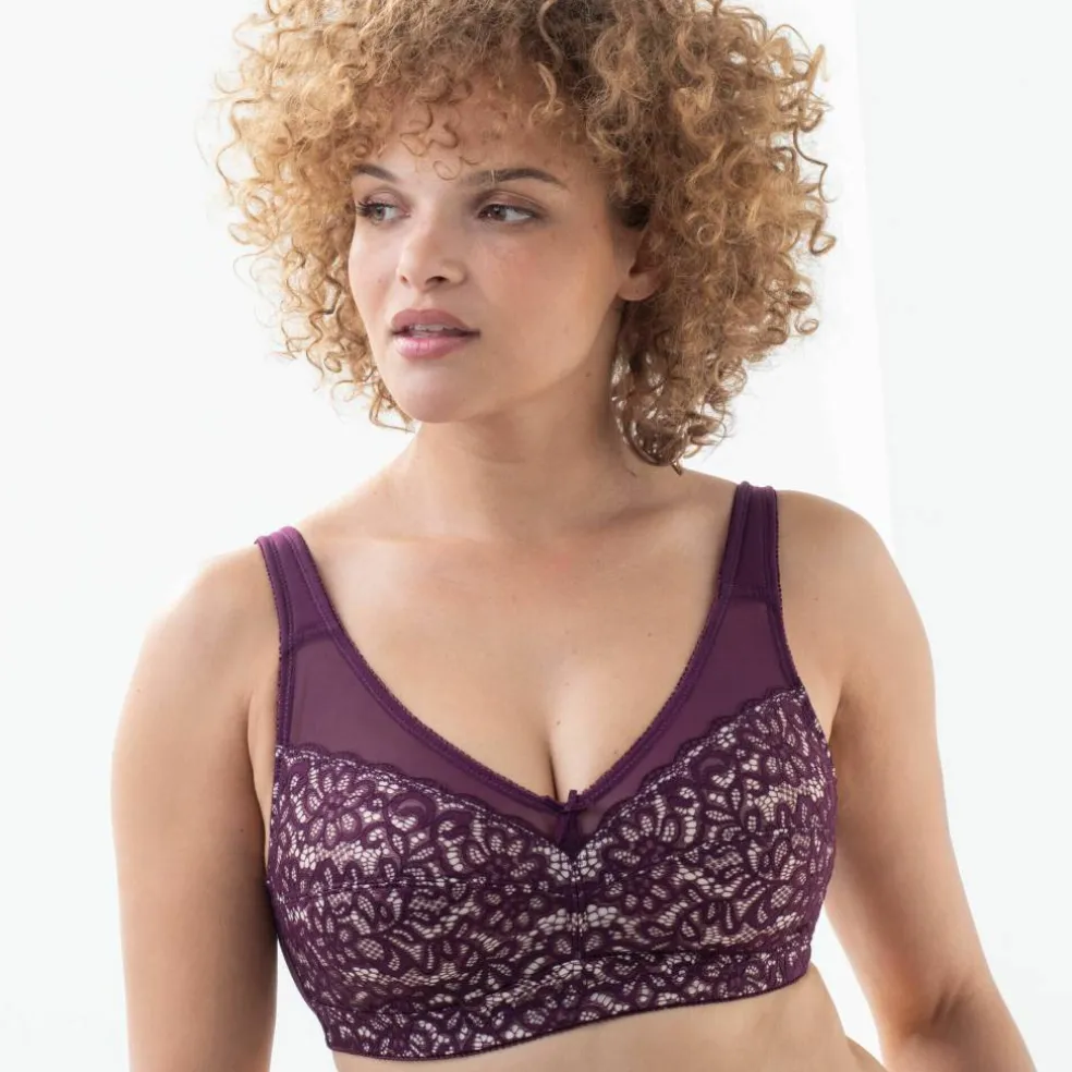 Soutien-gorge minimiseur en dentelle florale - sans armatures