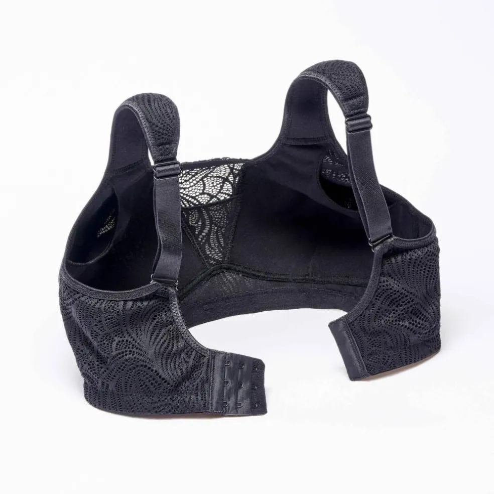 Soutien-gorge post-opératoire dentelle doublée coton forme emboîtante - sans armatures.