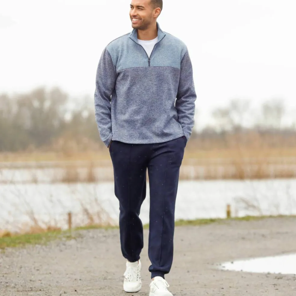 Sweat col camionneur zippé maille doublée molleton