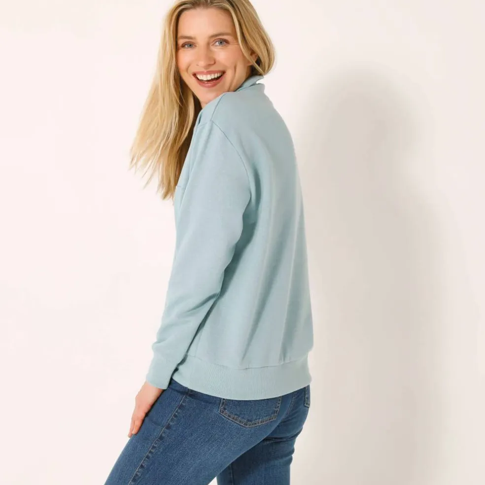 Sweat col montant zippé en molleton gratté
