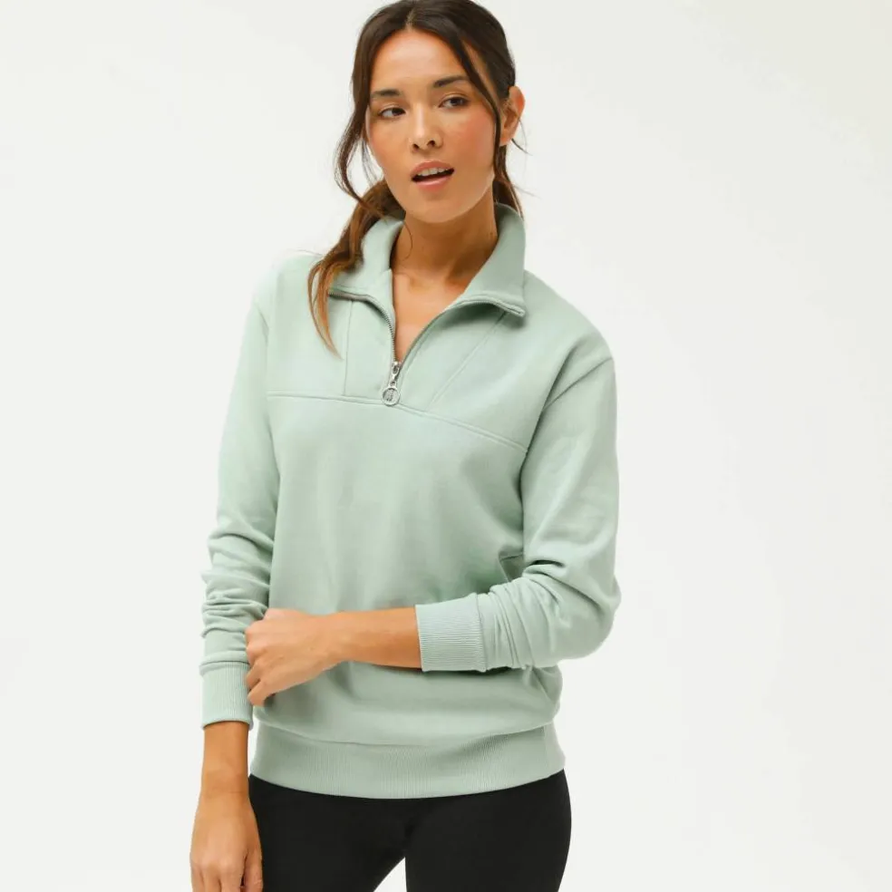 Sweat col montant zippé en molleton gratté