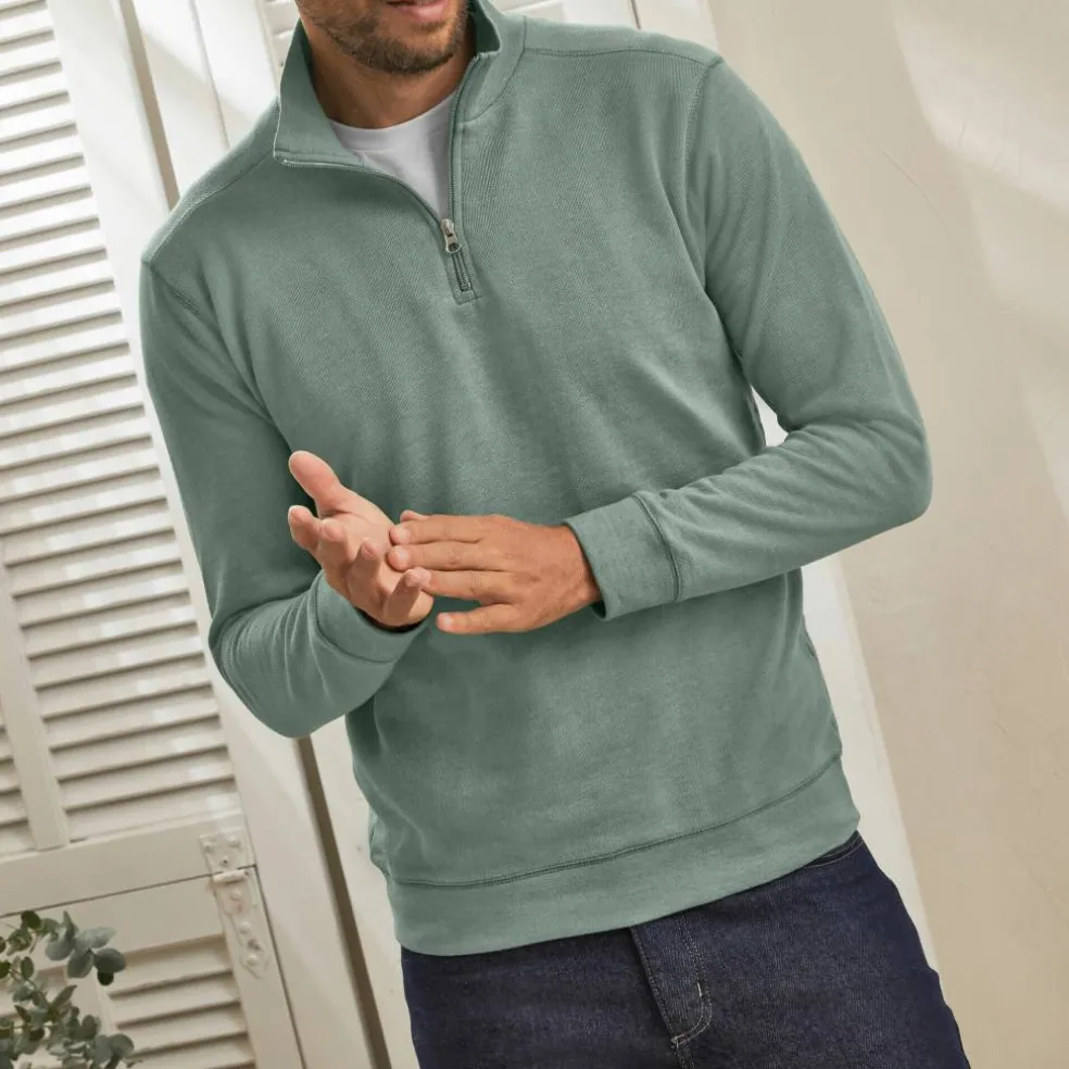 Sweat molleton col camionneur zippé