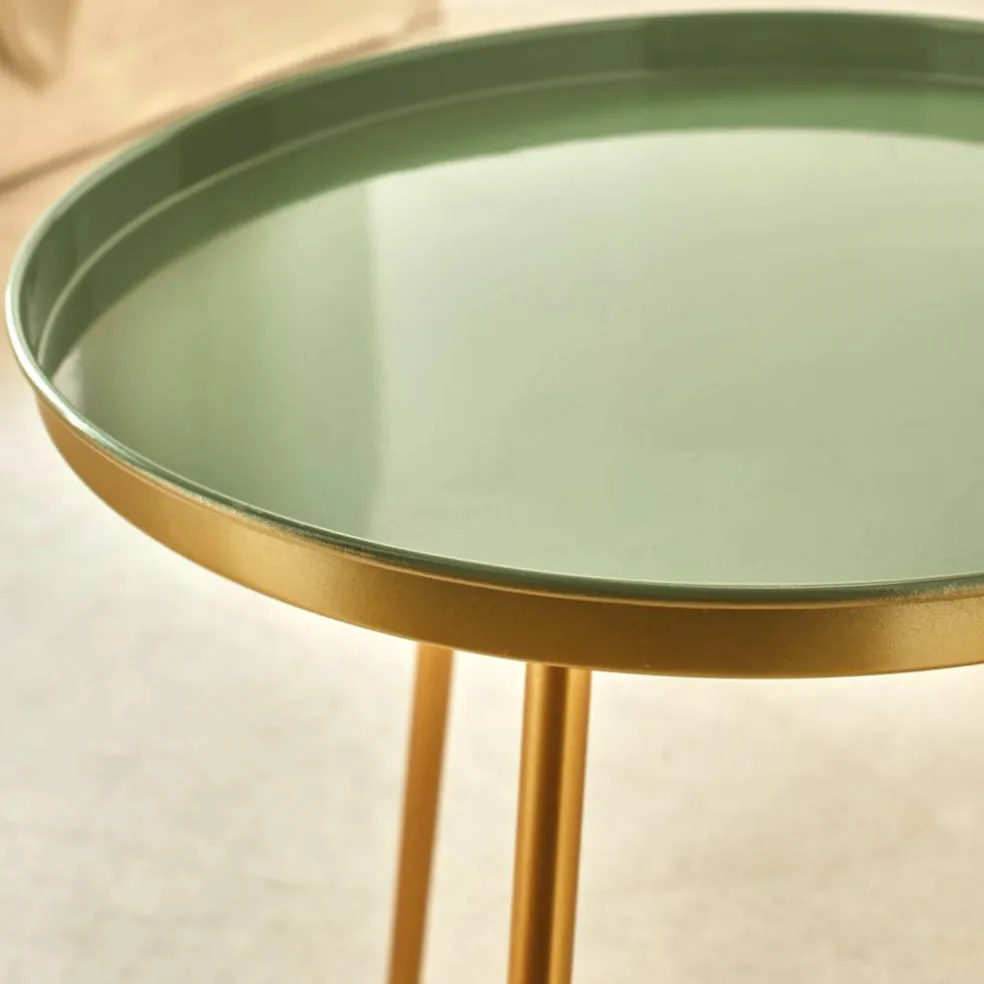 Table d'appoint laquée ronde