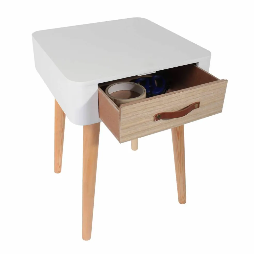 Table de chevet bicolore 1 tiroir
