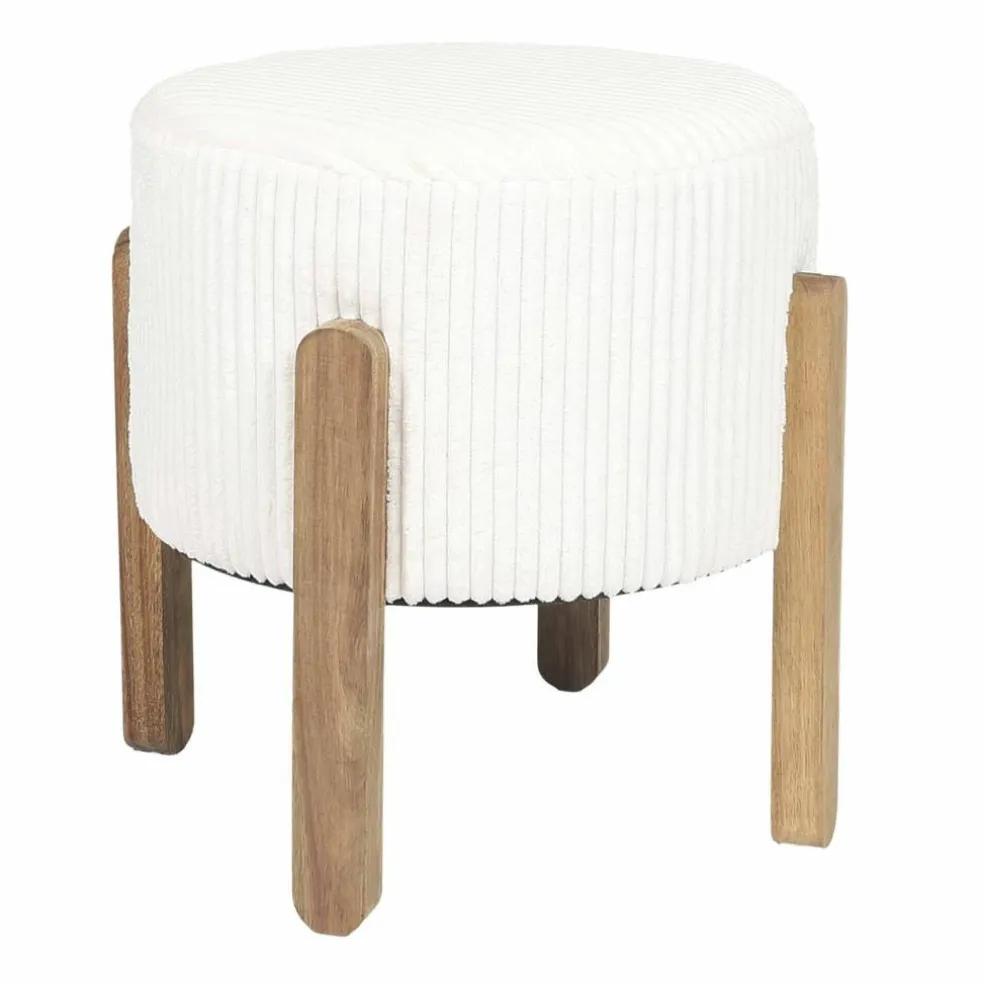 Tabouret cylindrique, pieds en bois