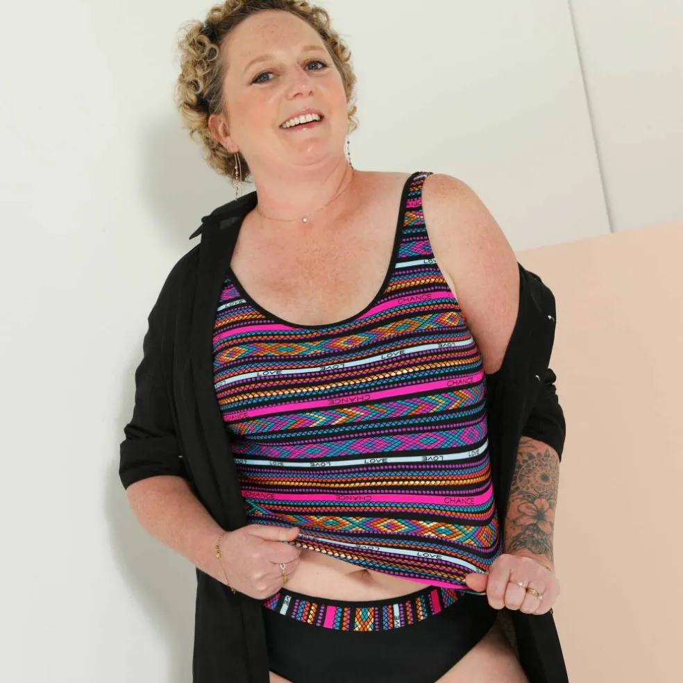 Tankini post-opératoire imprimé Brésilien