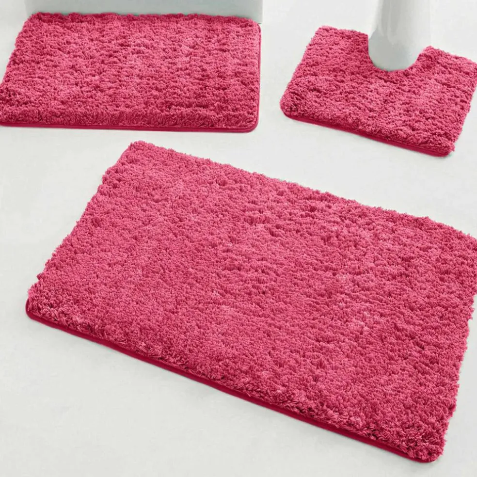 Tapis de bain uni moelleux microfibre