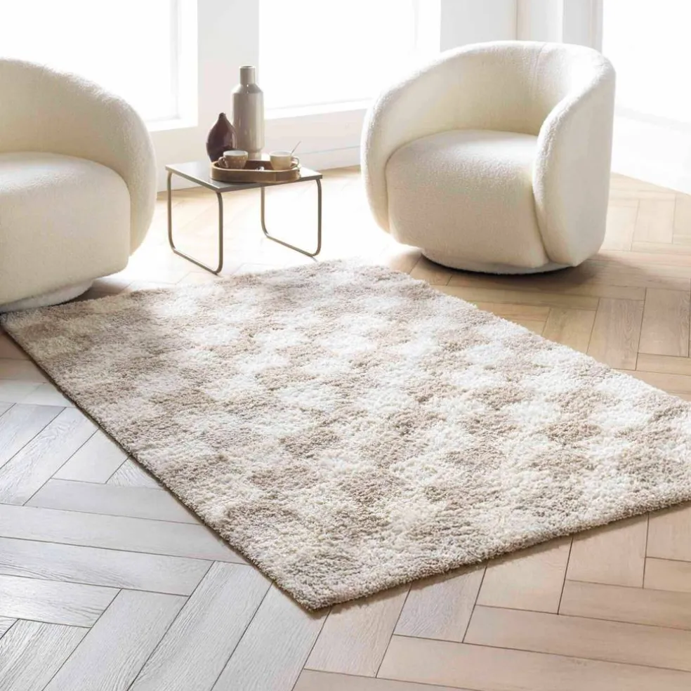 Tapis rectangulaire, motif damiers