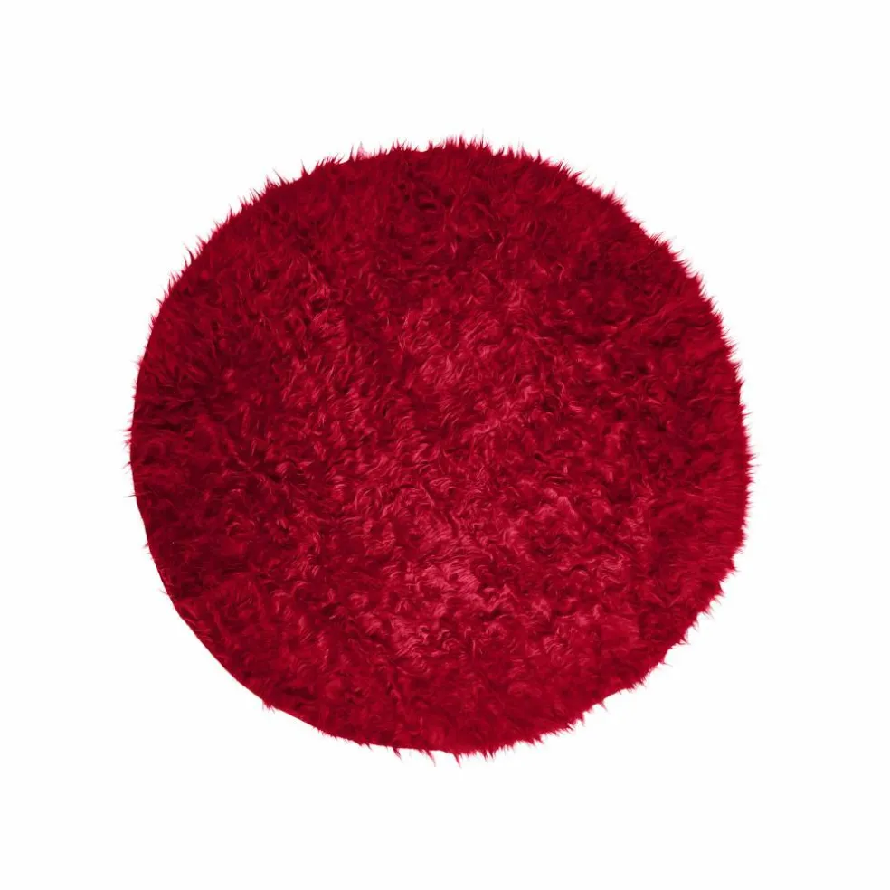 Tapis rond poils longs