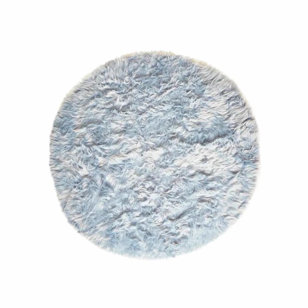 Tapis rond poils longs