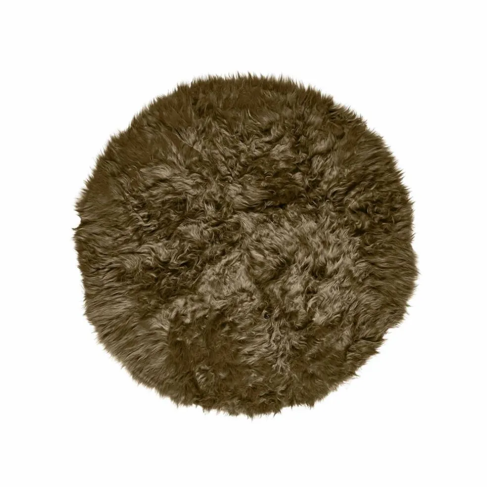 Tapis rond poils longs