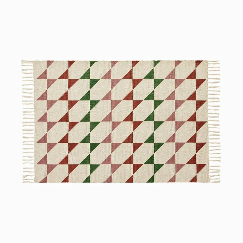 Tapis texturé imprimé géométrique