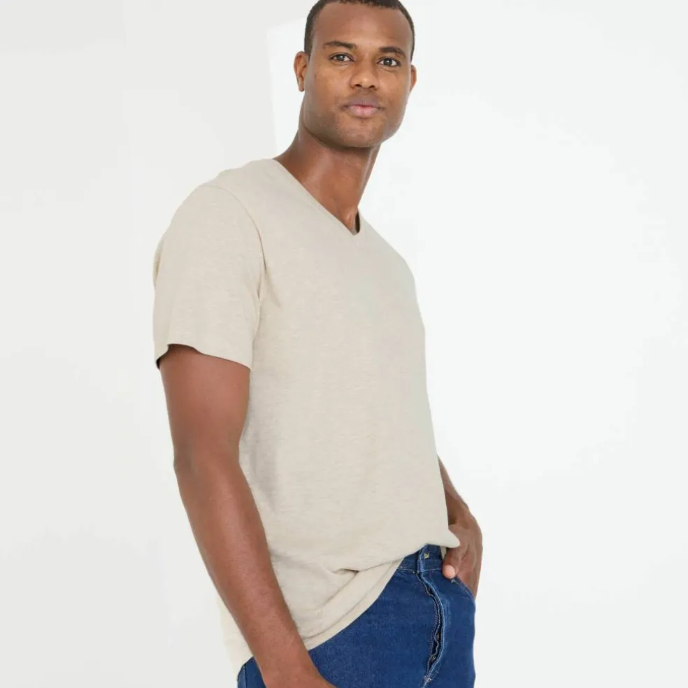 Tee-shirt col V manches courtes - lot de 3