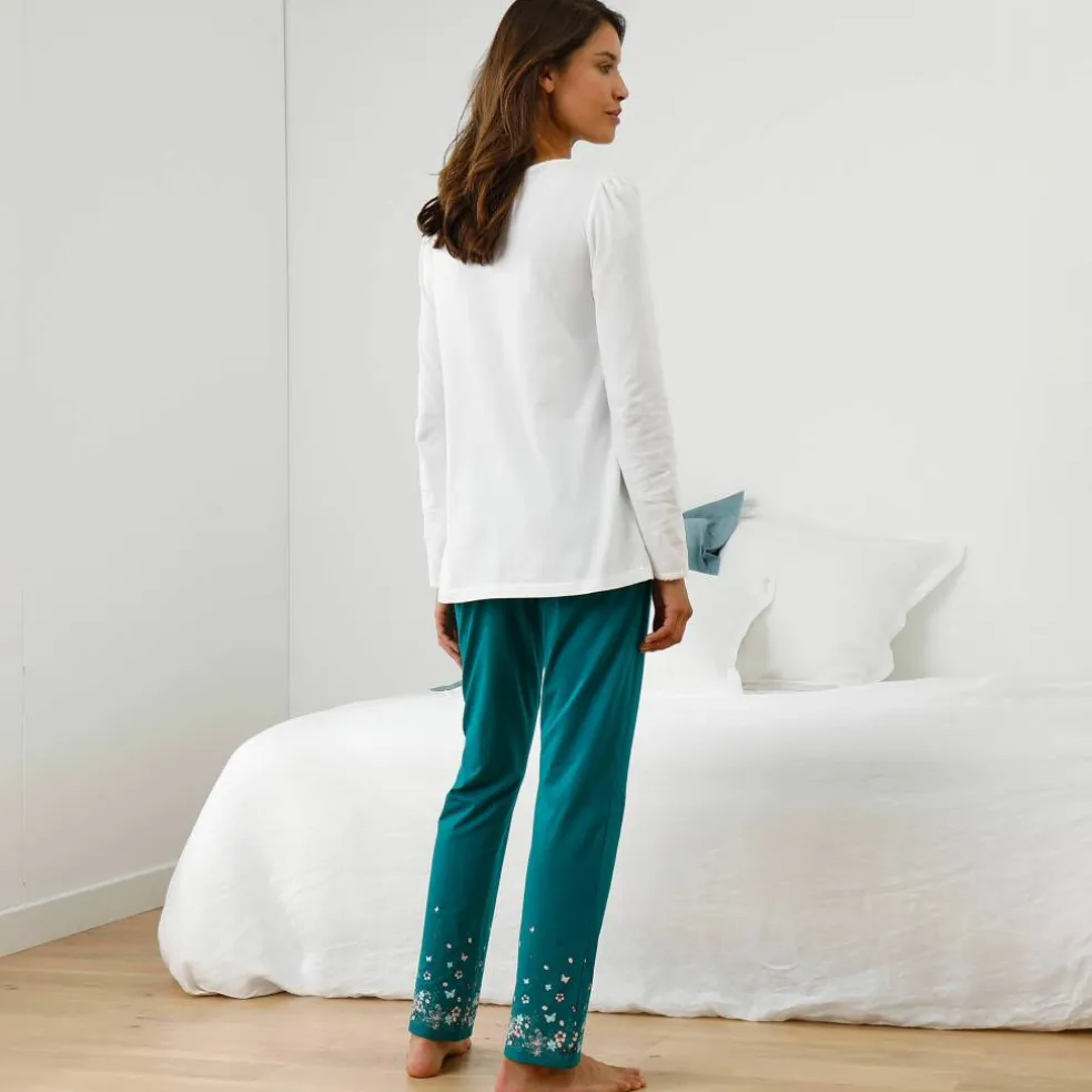 Tee-shirt imprimé placé bucolique - manches longues