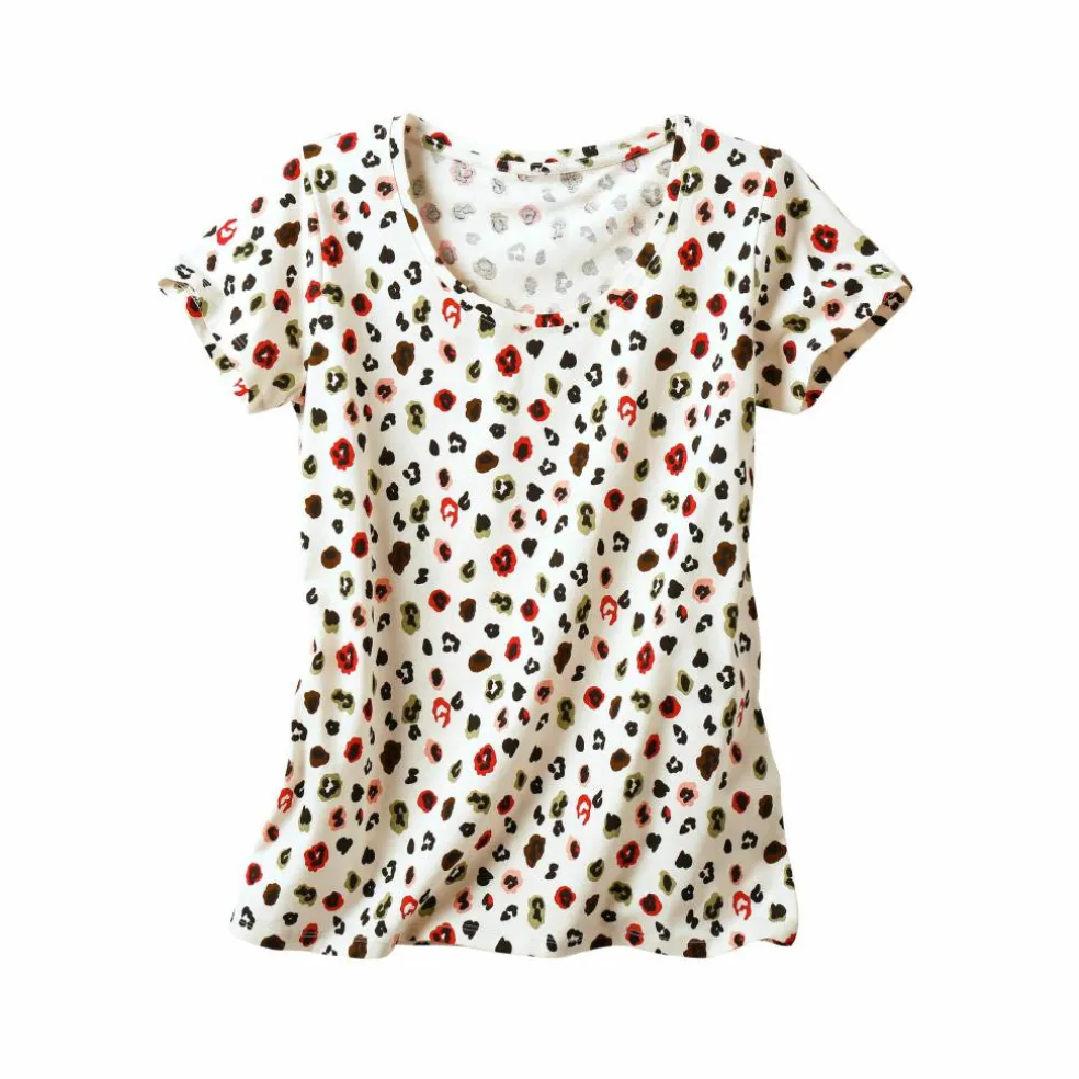 Tee-shirt manches courtes, imprimé peau de bête
