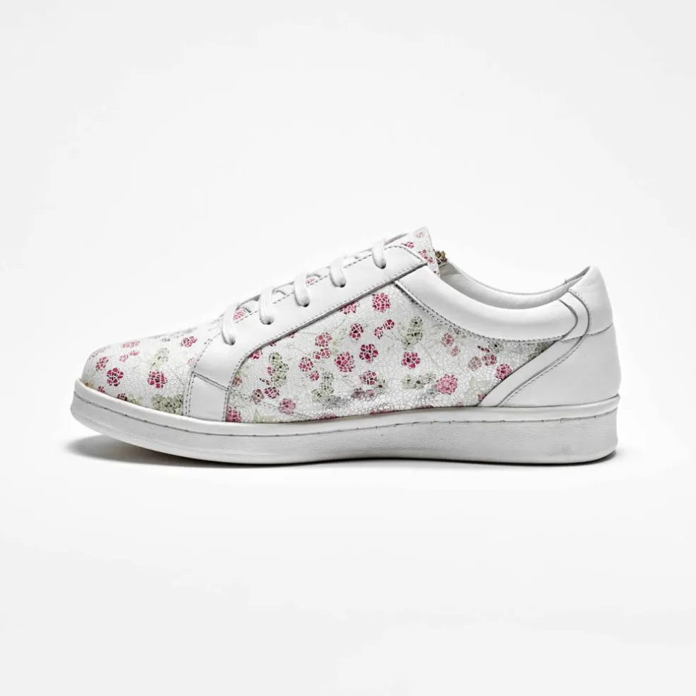 Tennis zippées en cuir perforé