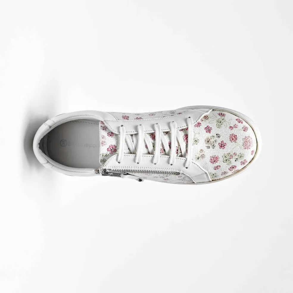Tennis zippées en cuir perforé