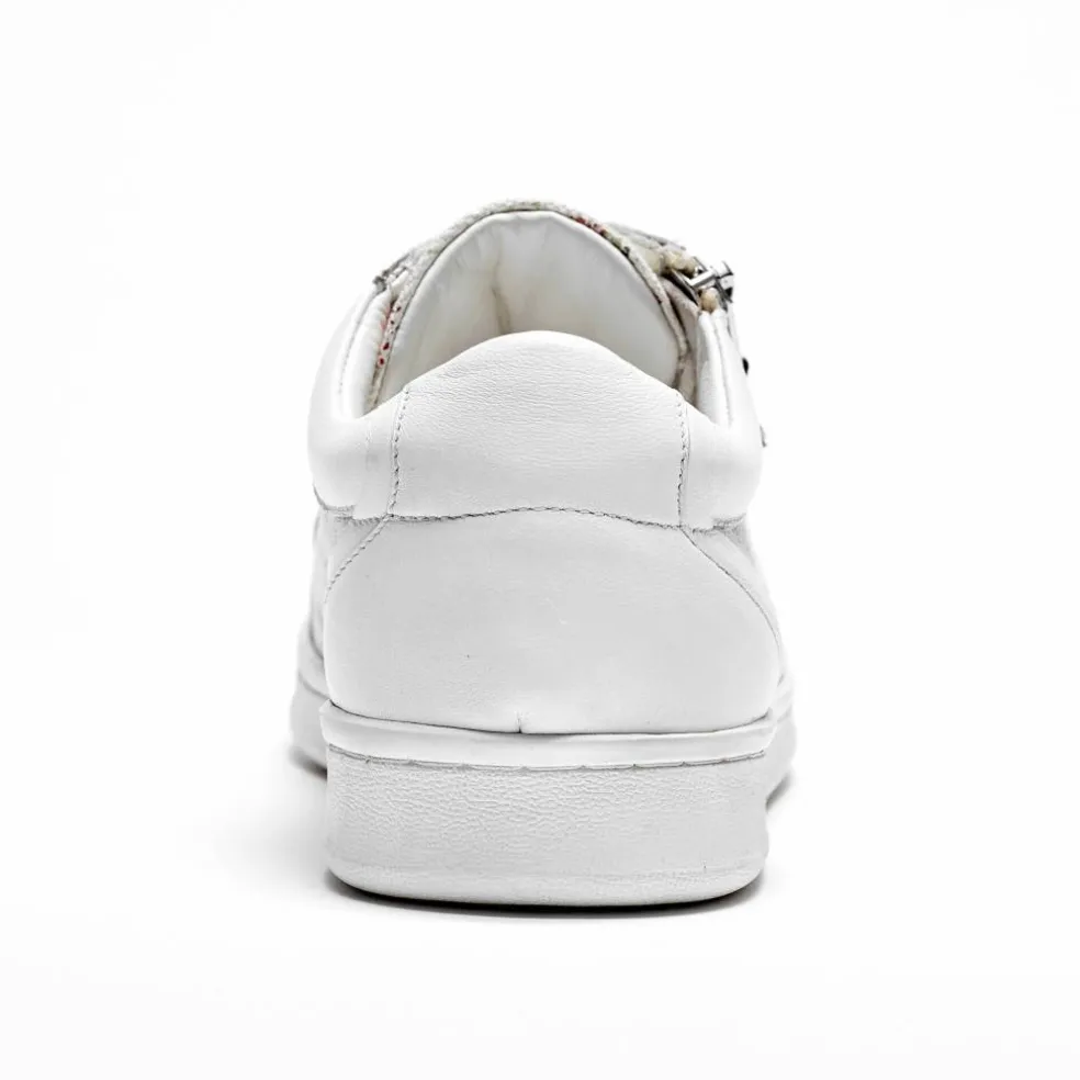 Tennis zippées en cuir perforé