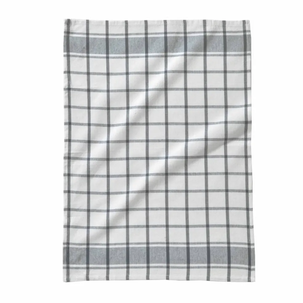 Torchon carreaux coton tissé teint - lot de 3