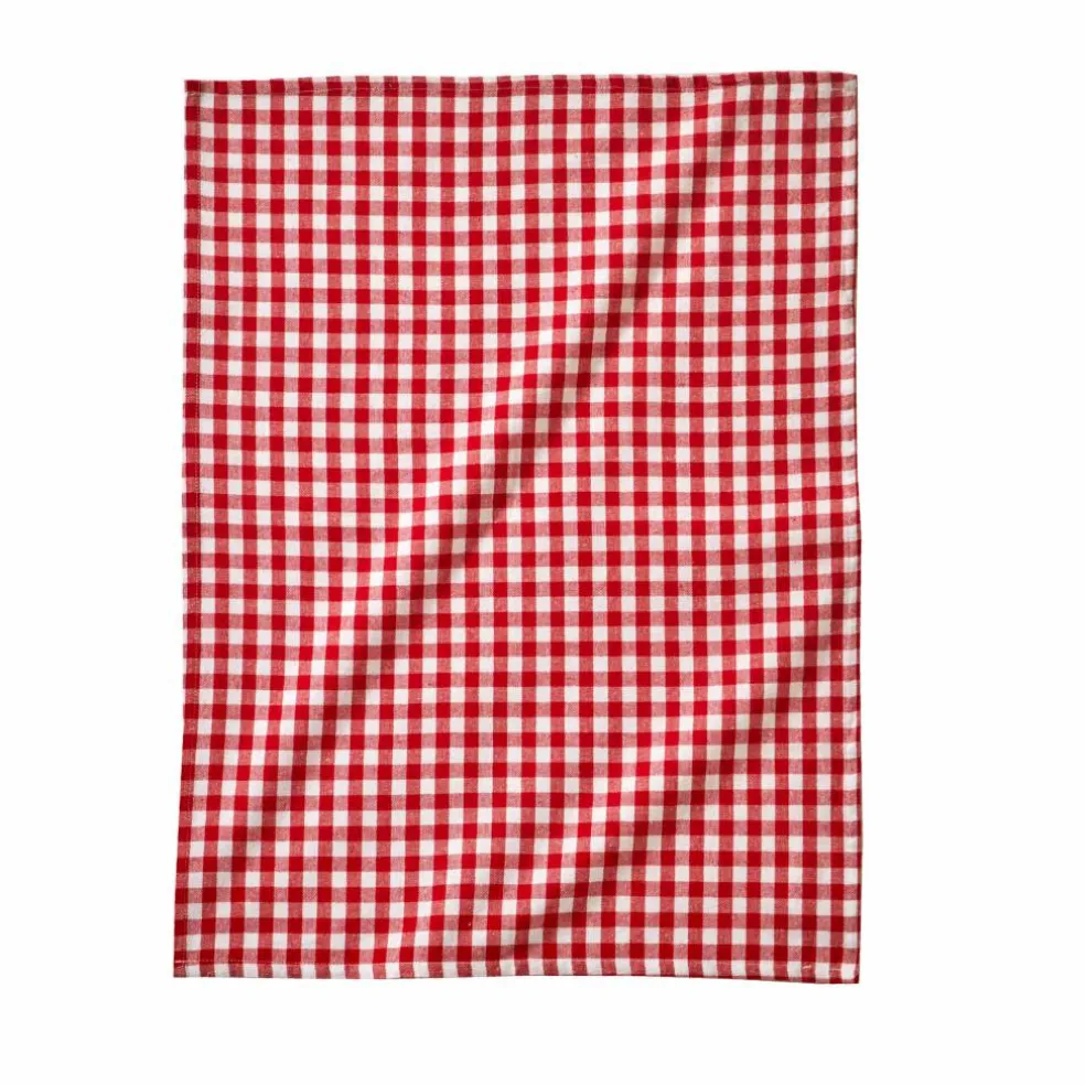 Torchon carreaux coton tissé teint - lot de 3