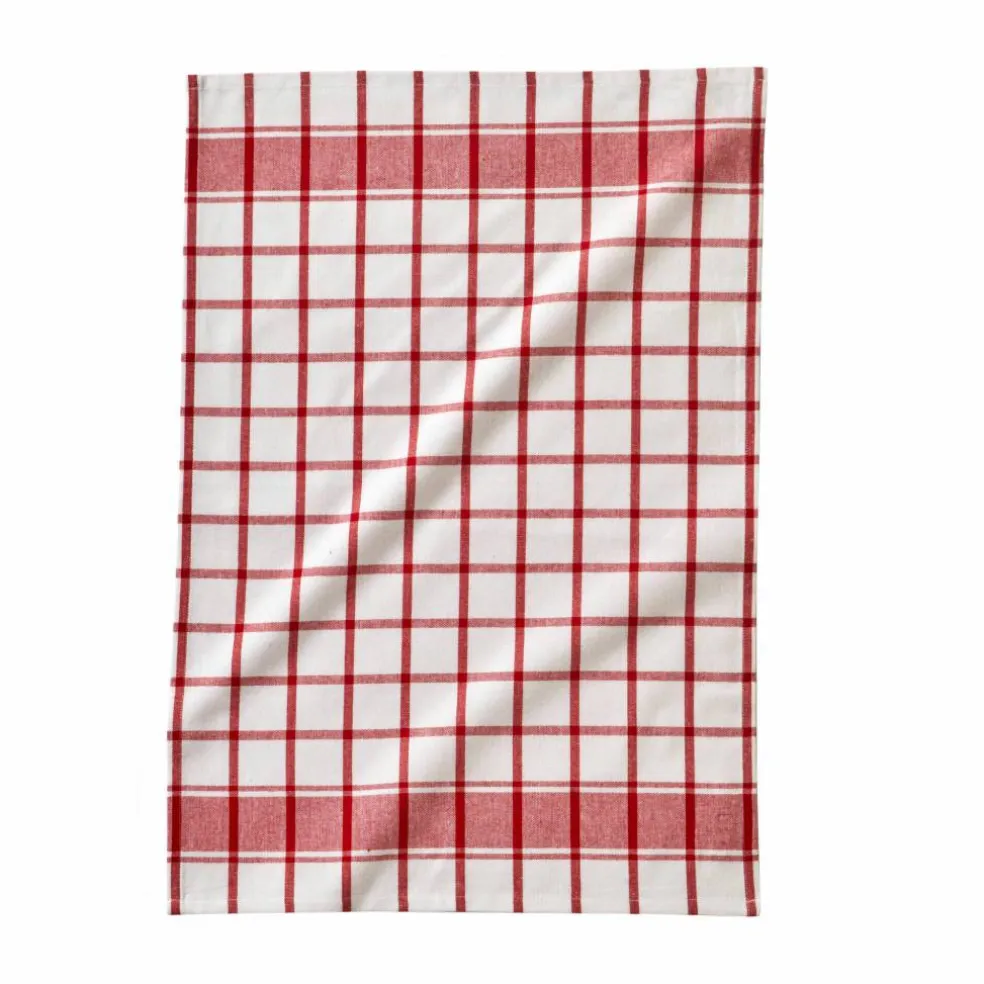 Torchon carreaux coton tissé teint - lot de 3