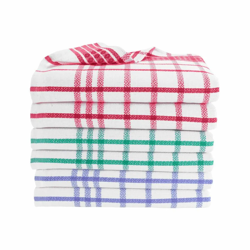 Torchons métis carreaux - Lot de 6 ou 12