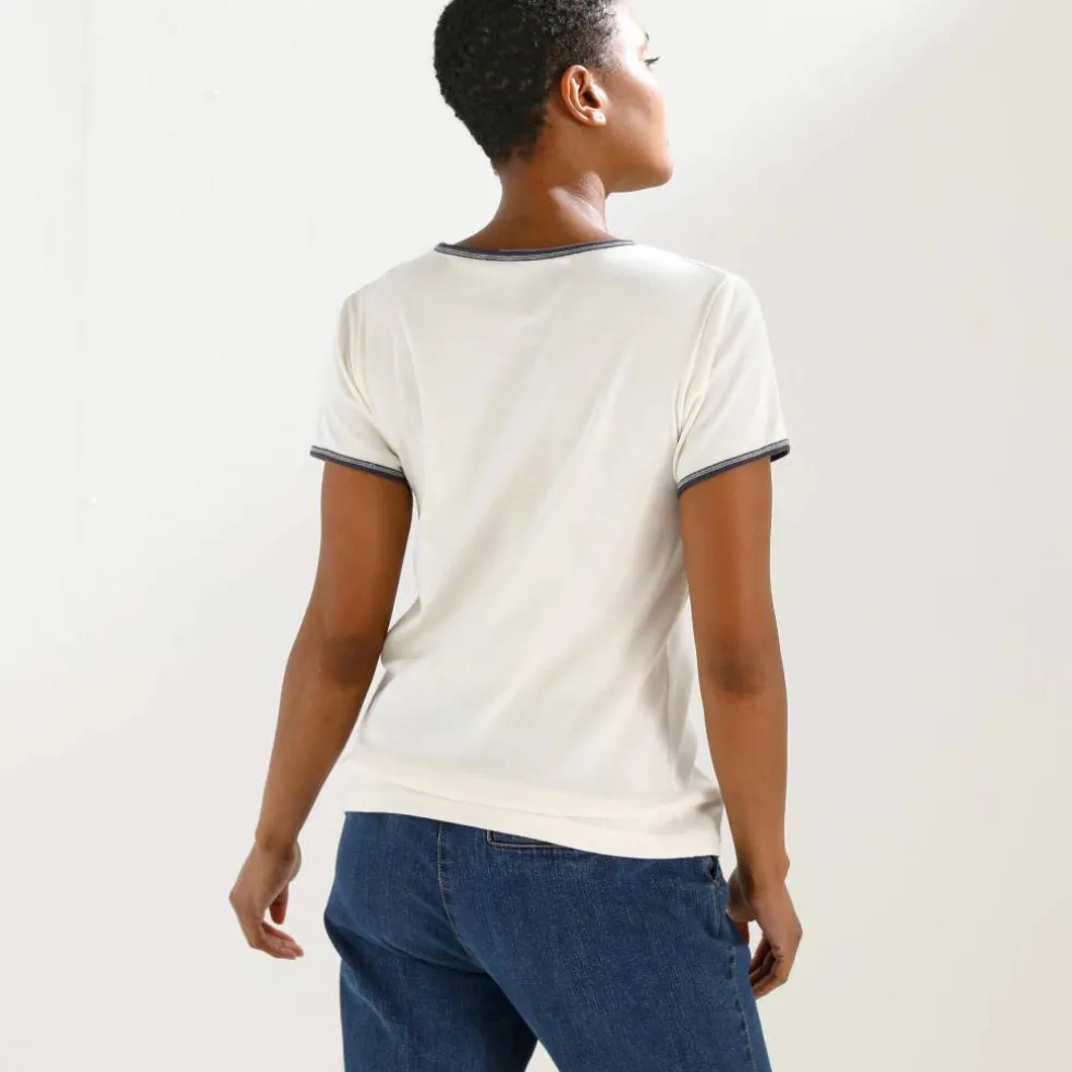 T-shirt bicolore manches courtes